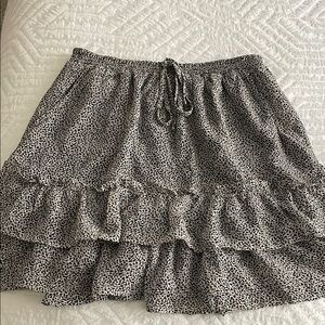 Leopard Print Ruffle Skirt